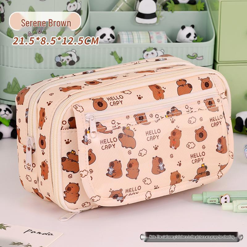 Panda Nine-Layer Large Capacity Stain-Resistant High-End Cute Milky Pencil Case