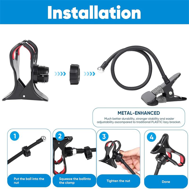 360 Clip Handyhalter Ständer Tragbar Flexibel Fauler Bett Schreibtisch Halterung Schreibtischhalterung Basis Für iPhone Samsung Xiaomi