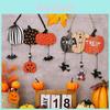 Creative Wooden Pumpkin Hanging Decorations For Halloween Ghostly Bat Party Decor