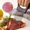 1pc Stainless Steel Onion Slicer Tool Portable Kitchen Potato Chip Onion Holder For Vegetables & Meat