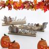 3pcs Wooden Welcome Sign Fall Pumpkin Squirrel Maple Leaves Table Ornaments For Thanksgiving Home Farmhouse Decor