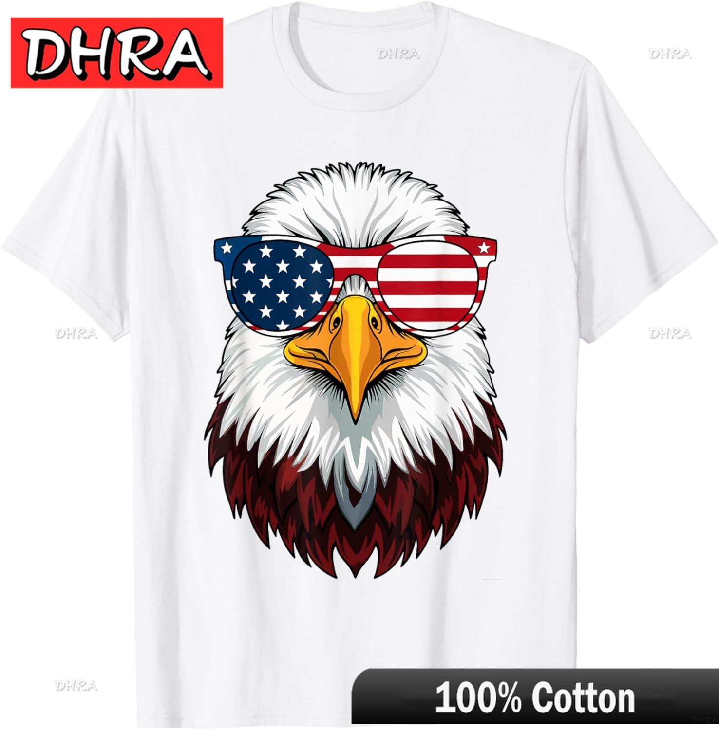 American Flag Patriotic Eagle 4th of July Tee Bold Minimalist Tshirts Edgy Retro Stylish Tops Couples Harajuku Streetwear Vibe 4XL