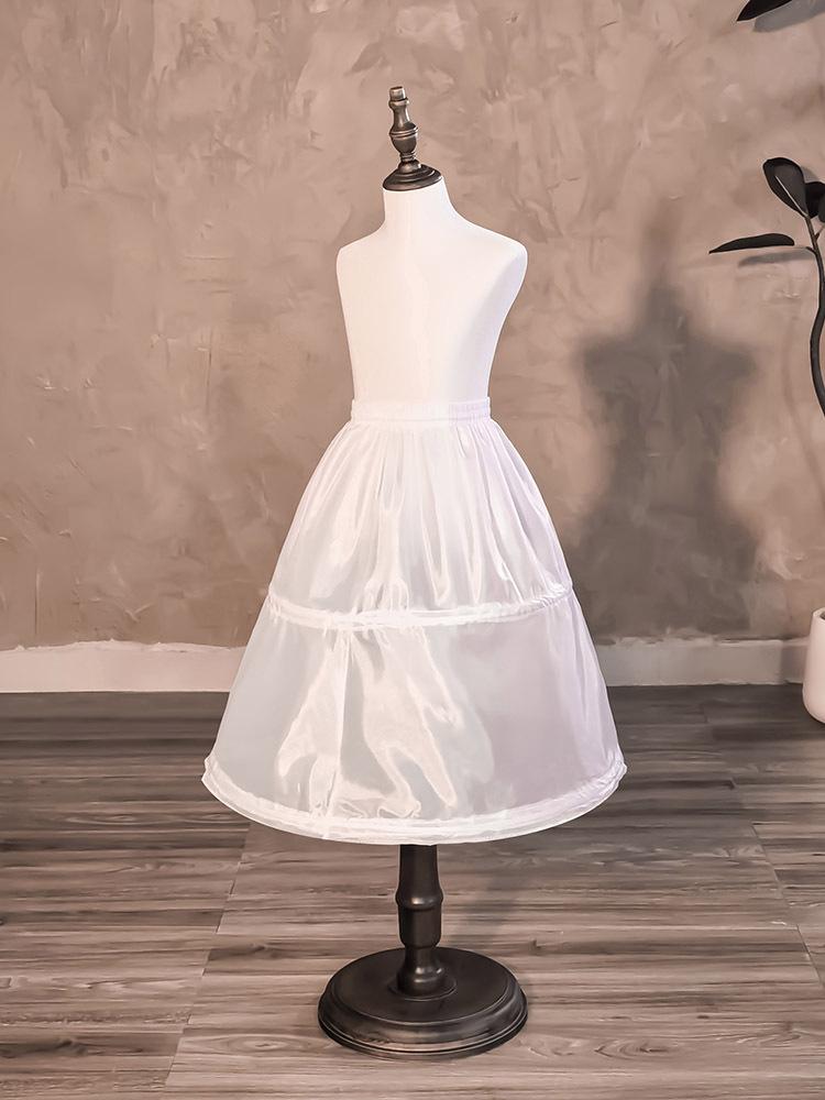 50cm Reifrock Kinder Fischbein Stütze Mittellang Mädchen Prinzessin A-Linie Unterrock mit Elastischem Bund