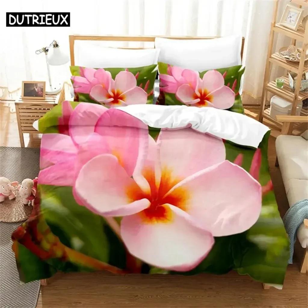 Comforter Luxury New 3D Print Pink Flowers Comfortable Duvet Bedding Set Children Bedroom Decoration Home Textile