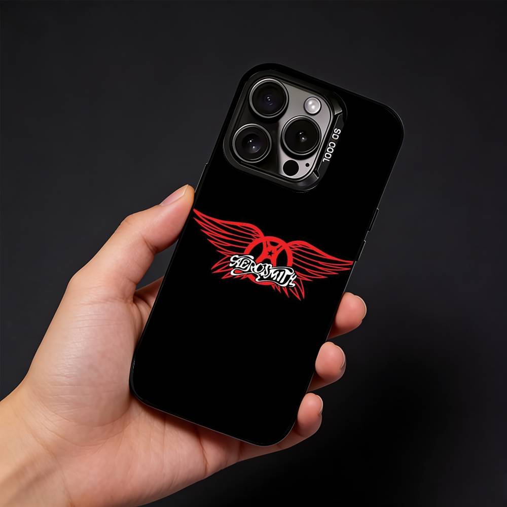 Чехол для телефона Band A-Aerosmith для iPhone 17, 16, 15, 14, 13, 12 Pro Max Черный Конфетный Матовый Ударопрочный Чехол