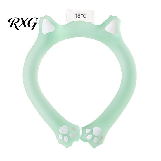 Personal Cooling Device Cat Ear Neck Tube for Summer, Reusable Adjustable Wearable Ice Summer Ring, Heatstroke Prevention Cooler Collar Outdoor