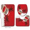 3pcs Christmas Red Background Snowflake Reindeer Pattern Bathroom Mat Set Toilet Seat Cover and Rug Bathroom Decoration Foot Mat