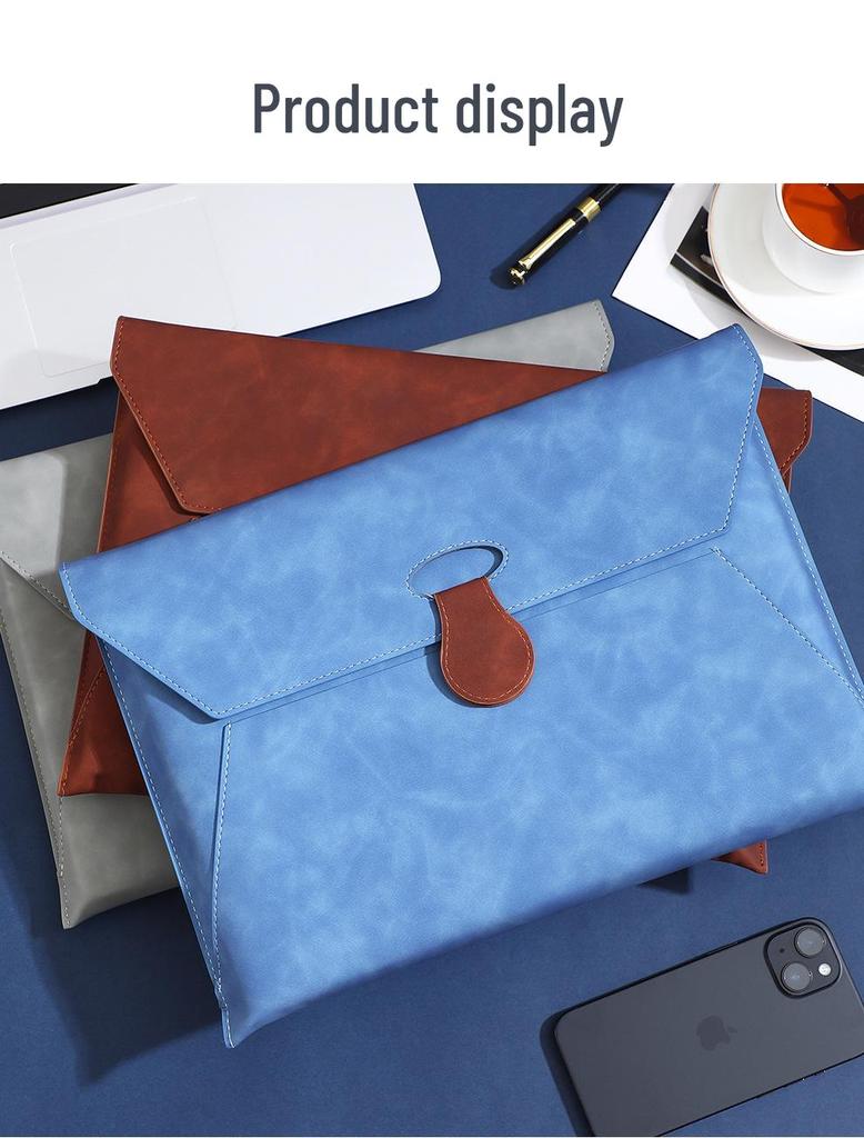 A4 Large Capacity Waterproof Leather Document Bag with Logo Printing