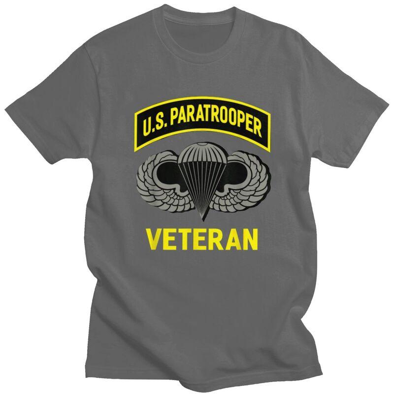 Custom Male US Paratrooper Army Veteran T Shirt Short Sleeves Cotton Tshirts Tshirt Leisure Tee Clothing