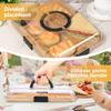 Bamboo Cheese Platter with Transparent Lid Biscuit Snacks Fruit Serving Tray Divided Charcuterie Board for Party Camping Picnic