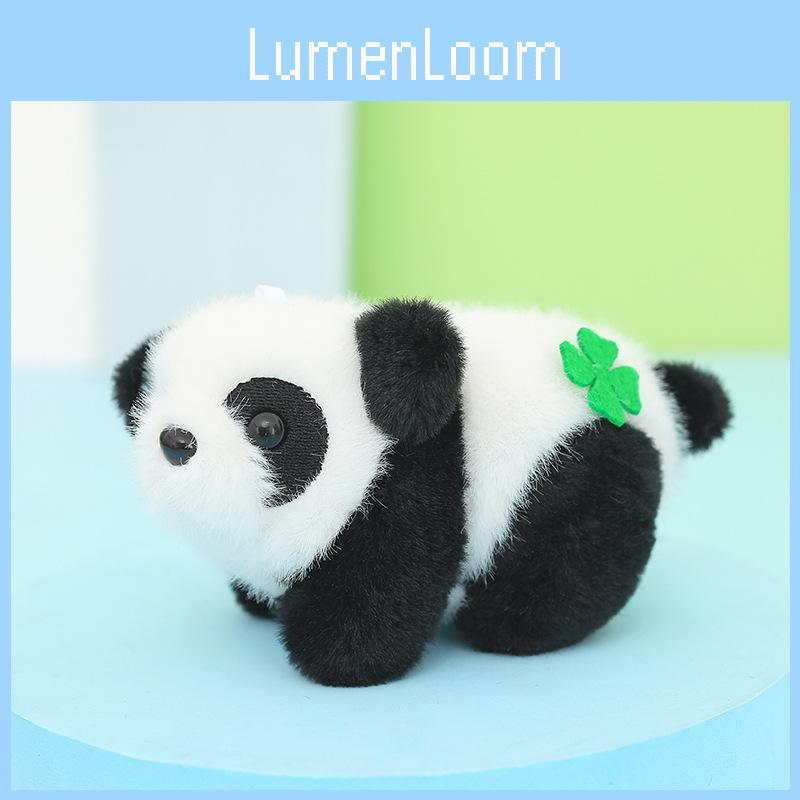 Adorable Plush Panda Keychain With Clover Charm For Girls Cute Backpack Decoration