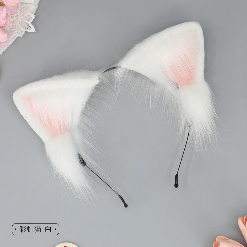 Set de Pinces Bandeau Oreilles de Chat Kawaii Fait Main Mode Lolita Accessoire Cosplay pour Filles
