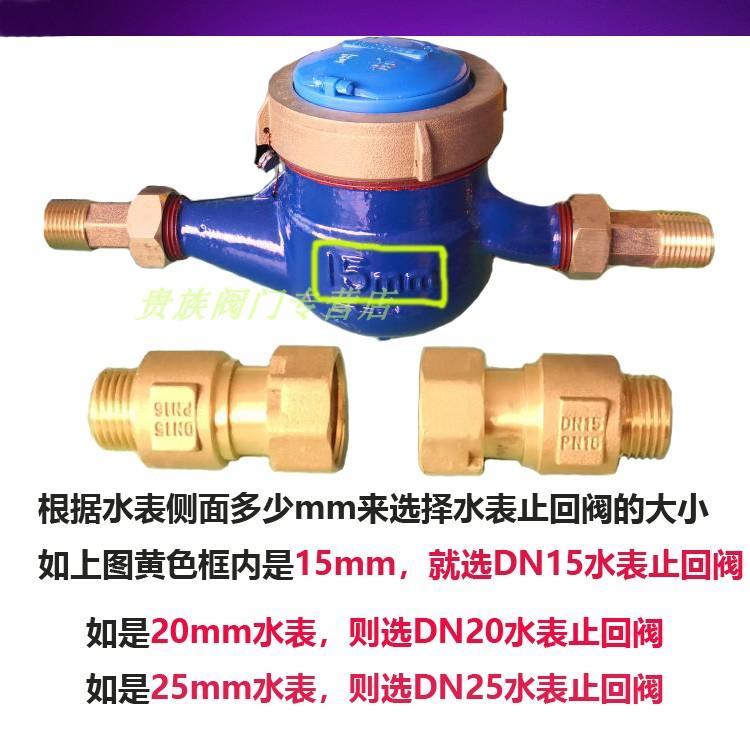 DN15 DN20 DN25 1/2" 3/4" 1" BSP Femmina Maschio Ottone Valvola di Ritegno Unidirezionale Non Ritorno Per Installazione Prima O Dopo il Contatore dell'Acqua