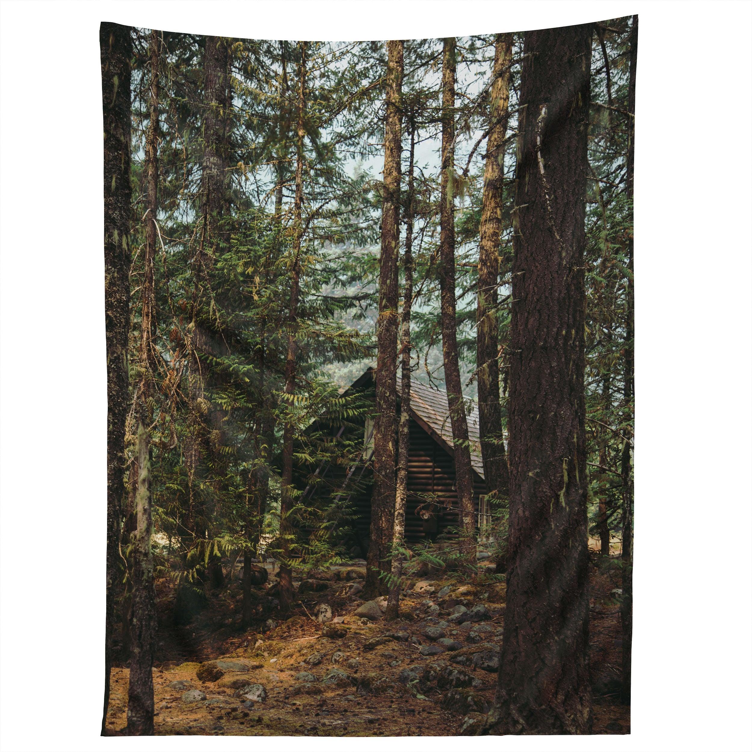 WOODLAND CABIN tapestry 75x100