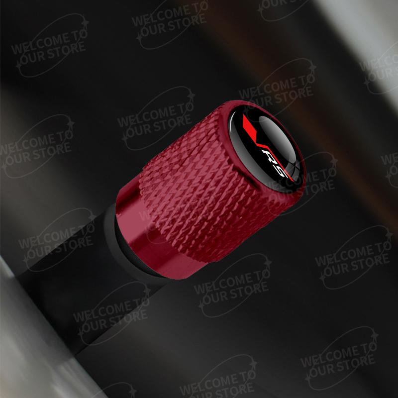 BASS7 Alluminio Per Skoda VRS Logo Fabia Kodiaq Karoq Kamiq Octavia Citigo 4pz Decorazione Auto Tappi Valvole Pneumatici Ruote Coperchio Stelo Accessori