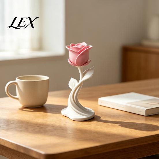 3D Printed Rose Decor Modern Sculpture, Minimalist Floral Decor, Abstract Home Accents Flower Statue for Office, Elegant Tabletop Centerpiece Gift