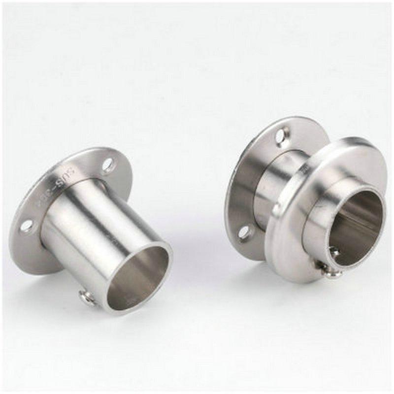 304 Stainless Steel High-Foot Flange Support Bracket for Round Tube and Towel Rods