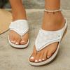 Women's Summer Hollow Out Thong Sandals Platform Slip On Casual Flip Flops Lightweight Comfortable Beach Shoes
