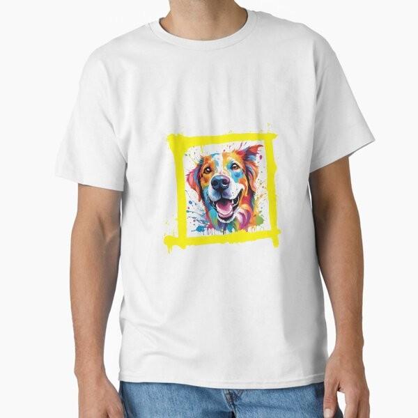 Colorful Splash Dog Classic T-Shirt T-Shirt Made in US/AUS Size S-2XL Unisex T-Shirt M