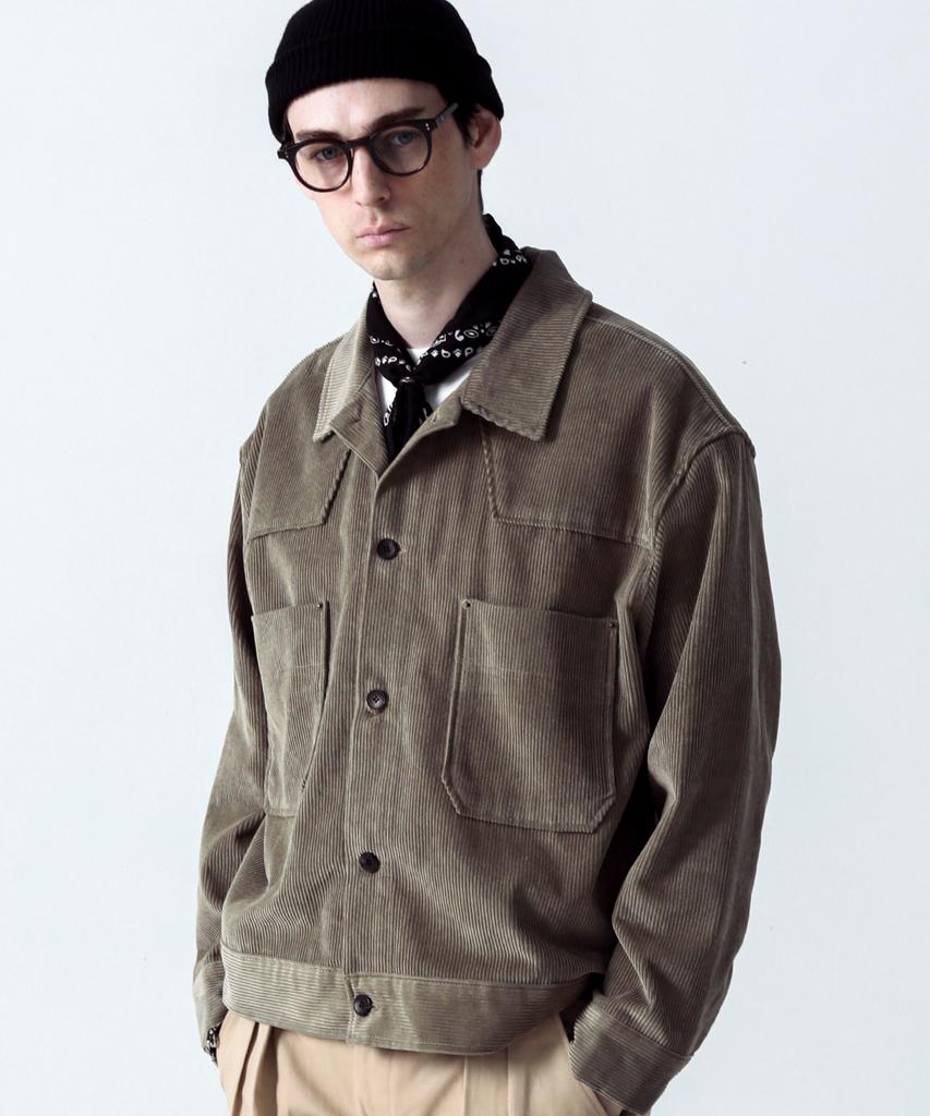 Stage Name Western Corduroy Oversized Trucker Jacket_Dust Brown