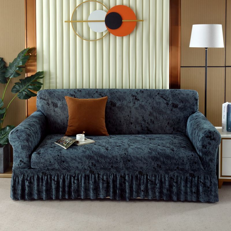 1pc Stretch Sofa Slipcover, Sofa Cover with Skirt, Couch Cover Furniture Protector, for Bedroom Office Living Room Home Decor