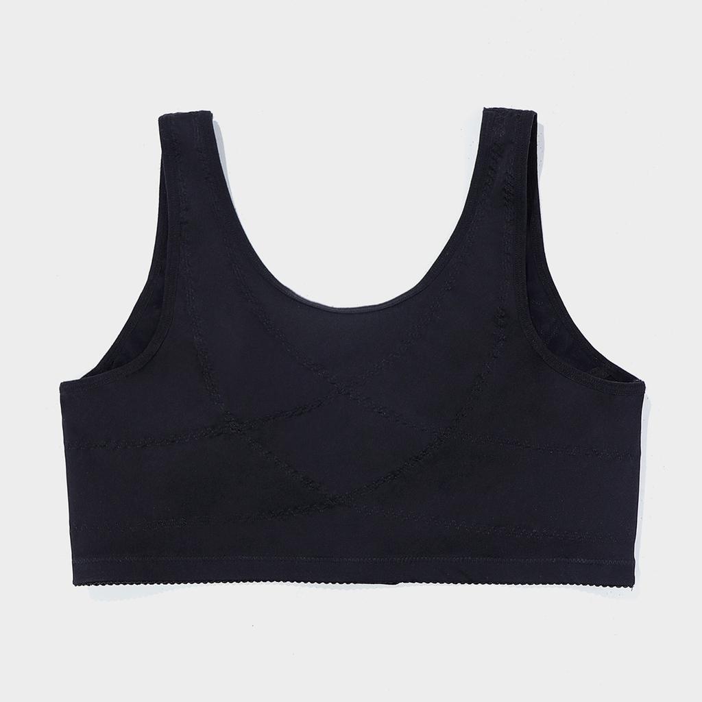 Plus Size Lace Front Closure Bra & High Waist Panty Set, Racerback Supportive Lingerie for Women