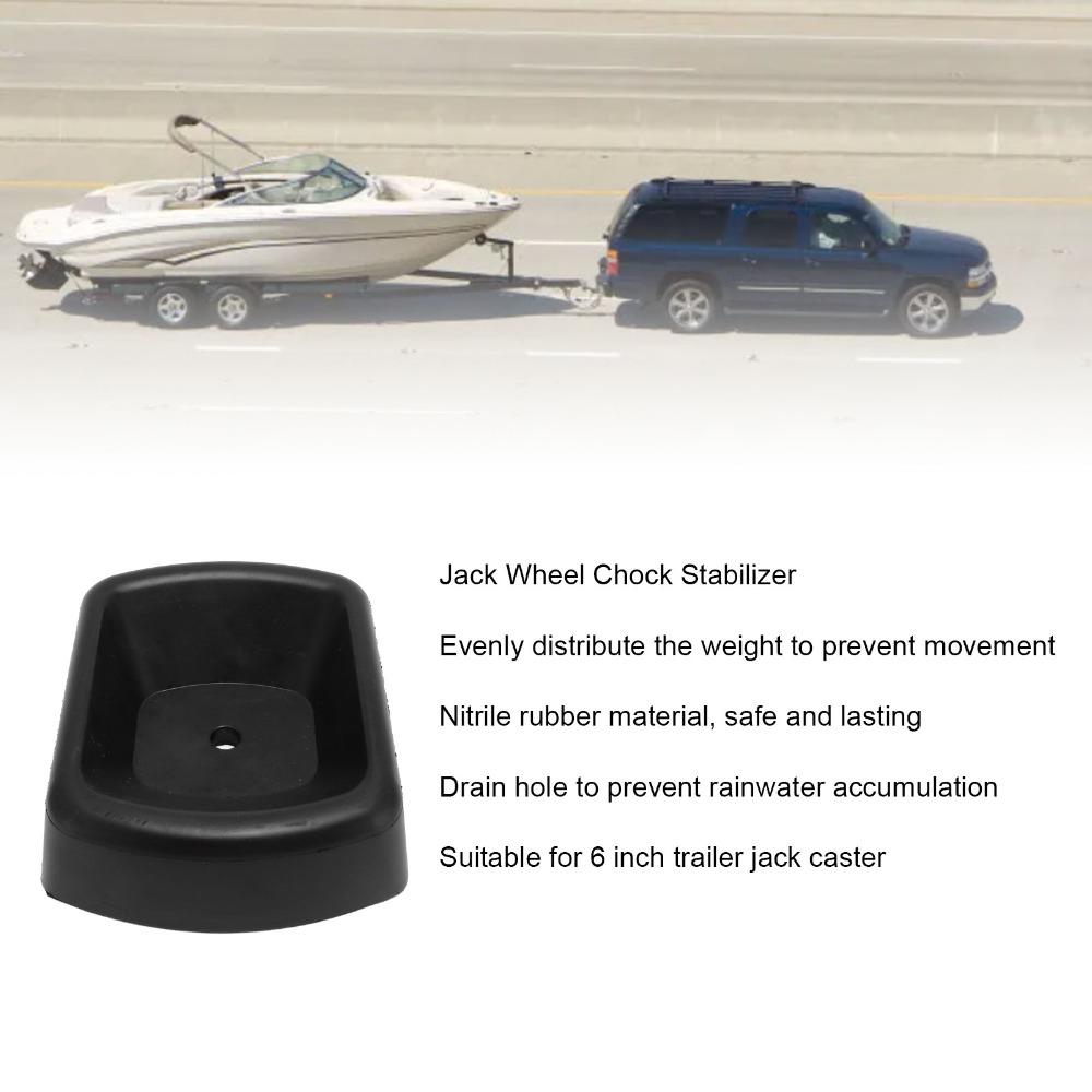 Black Trailer Wheel Chock 16.8 x 12.7 x 3.5cm Jack Stabilizer Rubber Wheel Chock For Boat Trailer