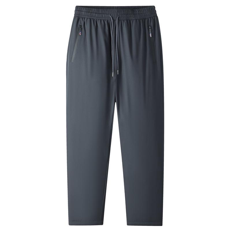 Men's Fleece-Lined Windproof Outdoor Pants with Graphene Knee Pads and Lambswool, Plus Size.