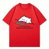 Summer Unisexs Pure Cotton ShortSleeved Shirt with Fun IT Cat Print Short Sleeve Lazy Tshirt Moisture Wicking Graphic T Shirts