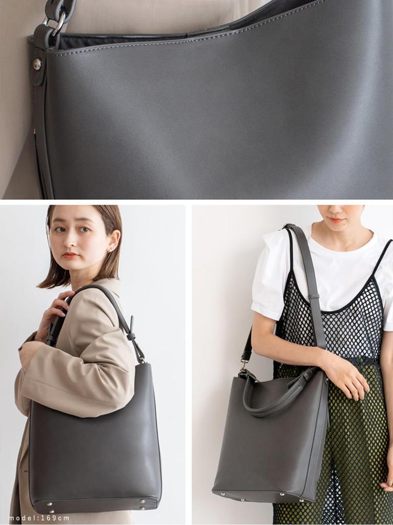 Gratante Tote Bag for Commuter One-Handle 2-Way Women, Bag, abb-g0039 (Gray)
