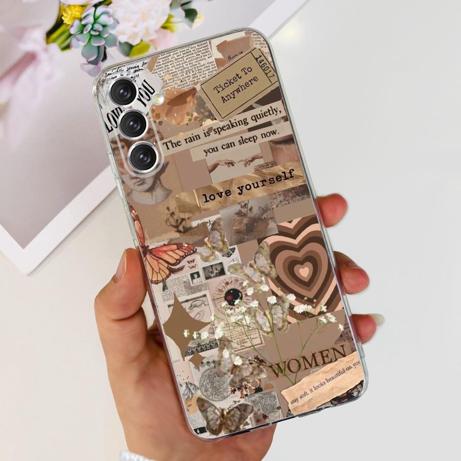 For Samsung A24 4G Case 2023 Popular Flower Astronaut Transparent Cover Soft Phone Case For Samsung A24 A14 5G SM-A146B A 24 Bag