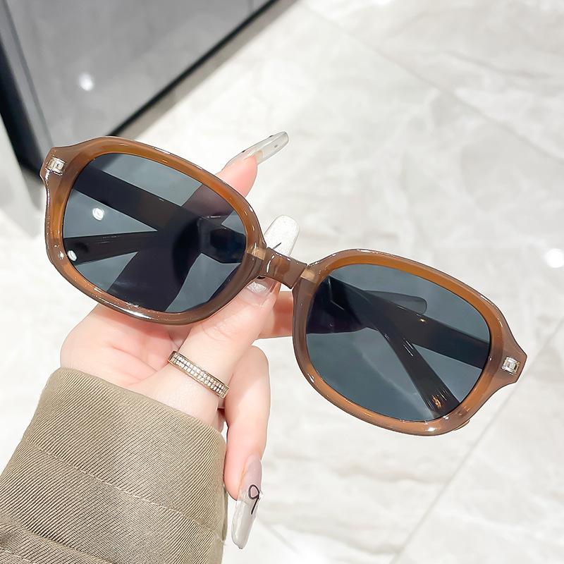 Portable Folding Sunglasses Women'S High-End Oval Small Frame Sunglasses Anti-Ultraviolet Polarized Sunglasses