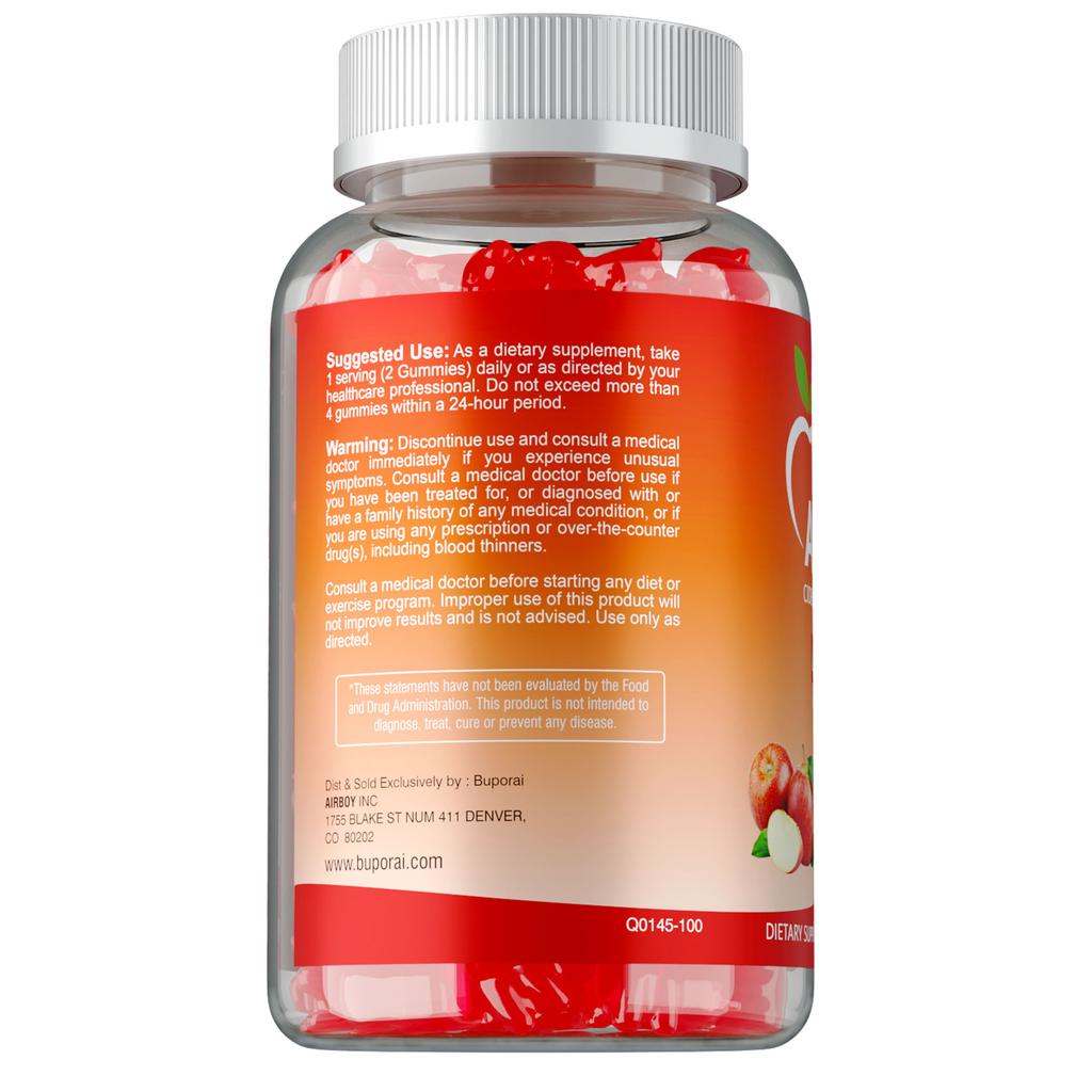 Apfelessig-Gummibärchen, rein natürlich, fördern die Verdauung und reinigen den Darm.