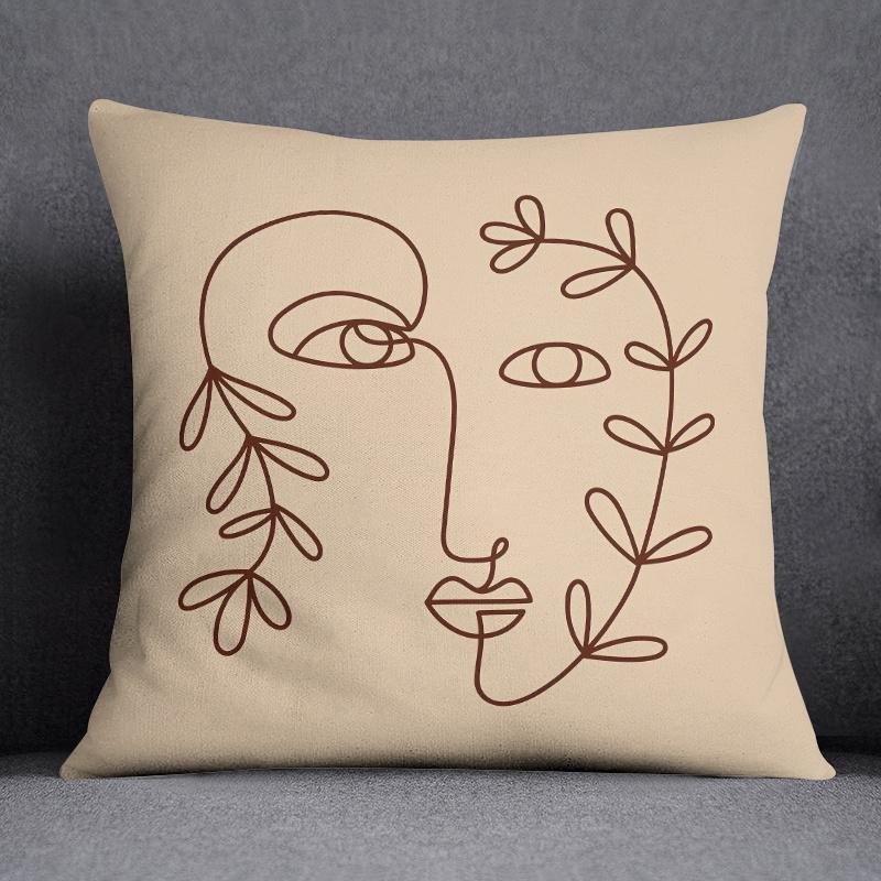 Art Abstract Design Printed Pattern Cushion Cover for Home Living Room Sofa Office Bedroom Car Decoration Pillow Cover