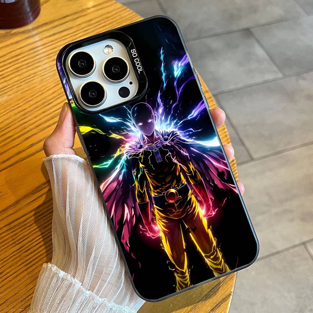 

Чехол для телефона S-Сайтама O-One P-Punch Лысый в плаще Для iPhone 16 17 15 14 12 13 Pro Max Черный Конфетный Матовый Ударопрочный Чехол iPhone16se4