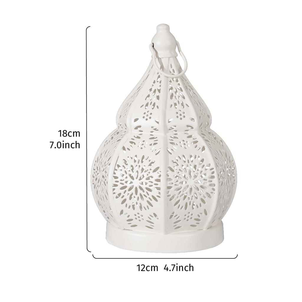 1pcs Iron Gourd Hollow Candlestick Projection Atmosphere Garden Lamp Courtyard Decoration Lamp Home Decoration Ornament