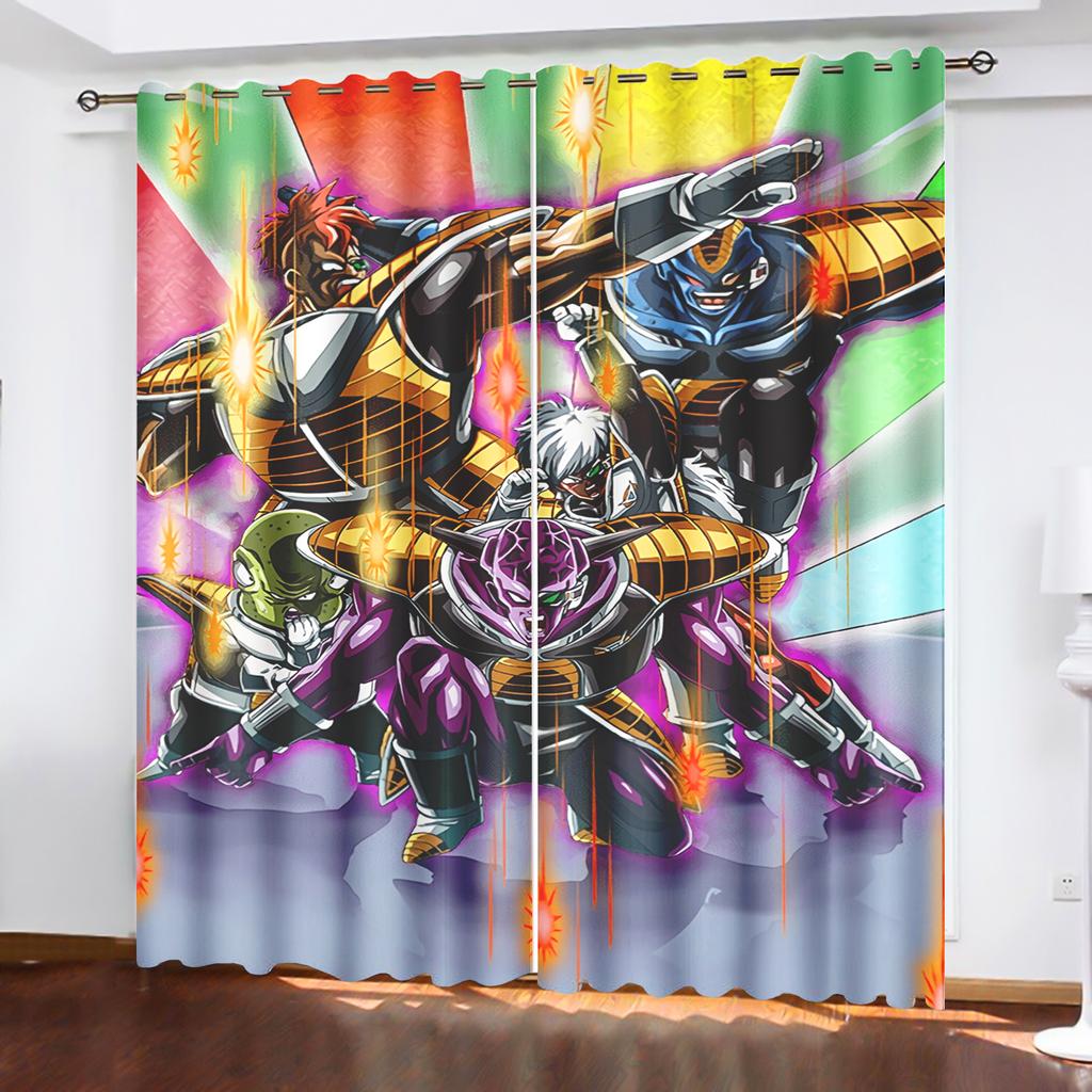 Dragon Ball Anime Curtains for Living Room Bedroom Blackout Drapes 1pc Home Decor Perforated Dustproof