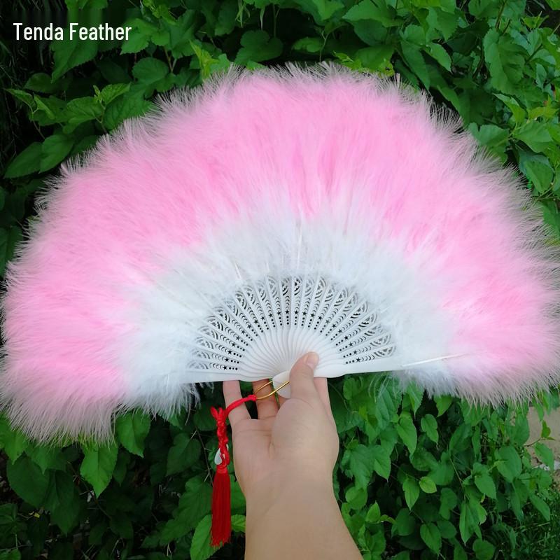Plush Feather Fan: Thickened Cheongsam Dance Fan 50x30 with Free Shipping