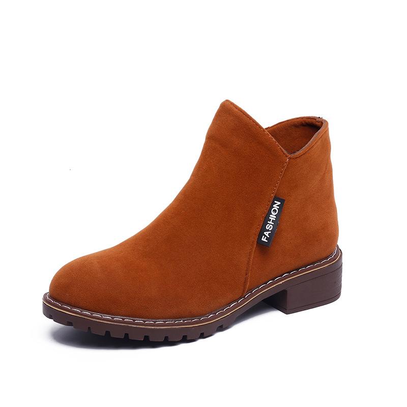 Women's Autumn/Winter Velvet Martin Boots - British Style, Retro Chic, Versatile Short Boots for Students and Riders.