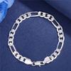 925  Silver 6MM Chain Bracelets For Women Men Fashion Simple Geometric Hollow Lobster Clasp Bracelet Engagement Jewelry
