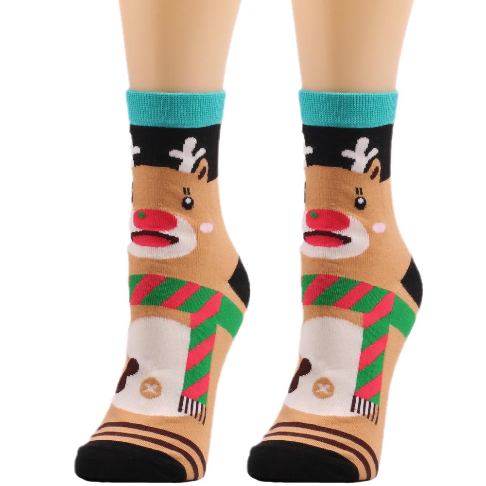 New Christmas Socks Creative Elk Snowman Elk Warm Mid Tube Socks Cartoon Christmas Series Winter Warm Cotton Socks Wholesale