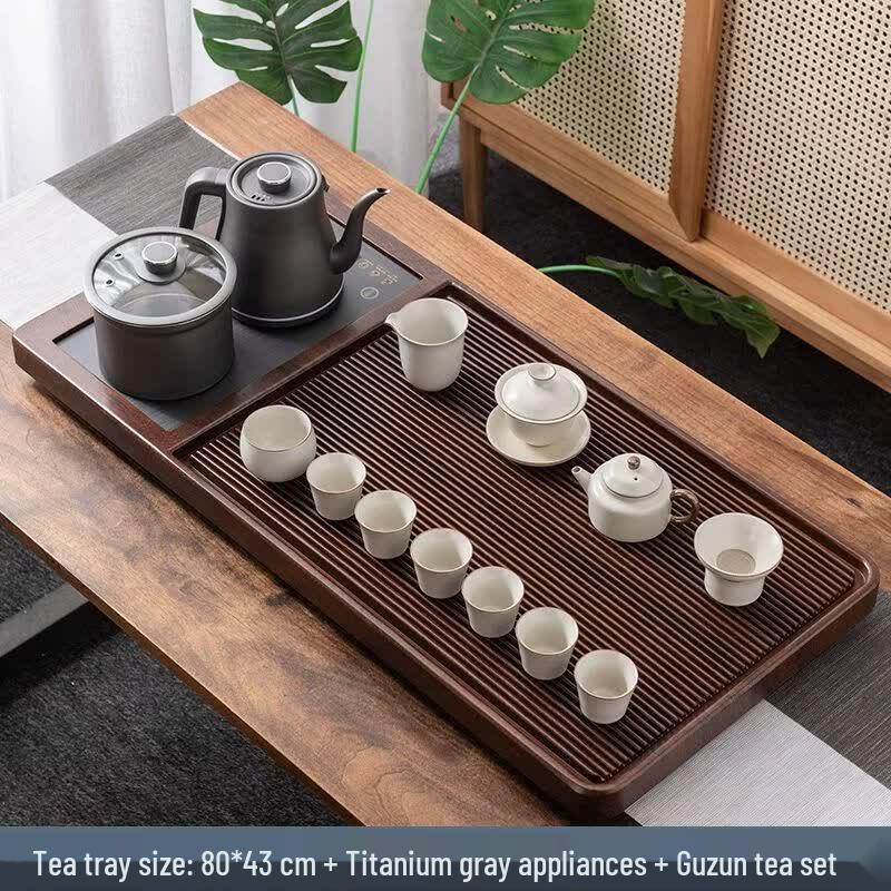 Jiakangming Automatic Wujin Stone Tea Tray Set with Electric Kettle