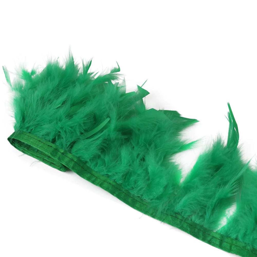 1Meters Natural Turkey Feathers Trim Height 10-15Cm Wedding Clothing Dress Decoration Diy Feather Ribbon Sewing Crafts