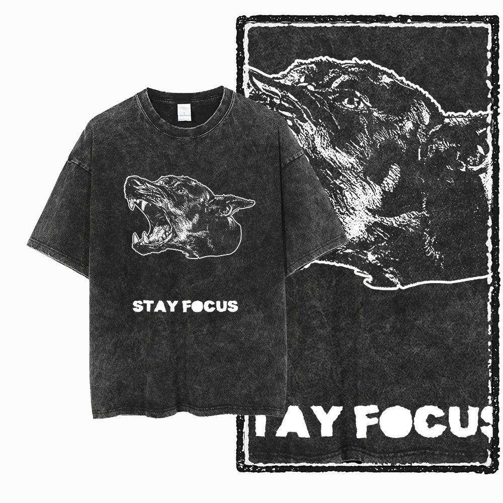 

DoberUnisex Dog Vintage Graphic Printed Washed Distressed Big Size Black Cotton Unisexs Retro TShirt G S