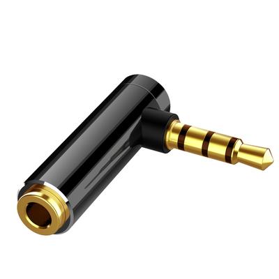 Audio Jack 3,5 mm-ről 3,5 mm-re Derékszögű Dugó-aljzat Sztereó Audio L-alakú Fejhallgató Átalakító 90