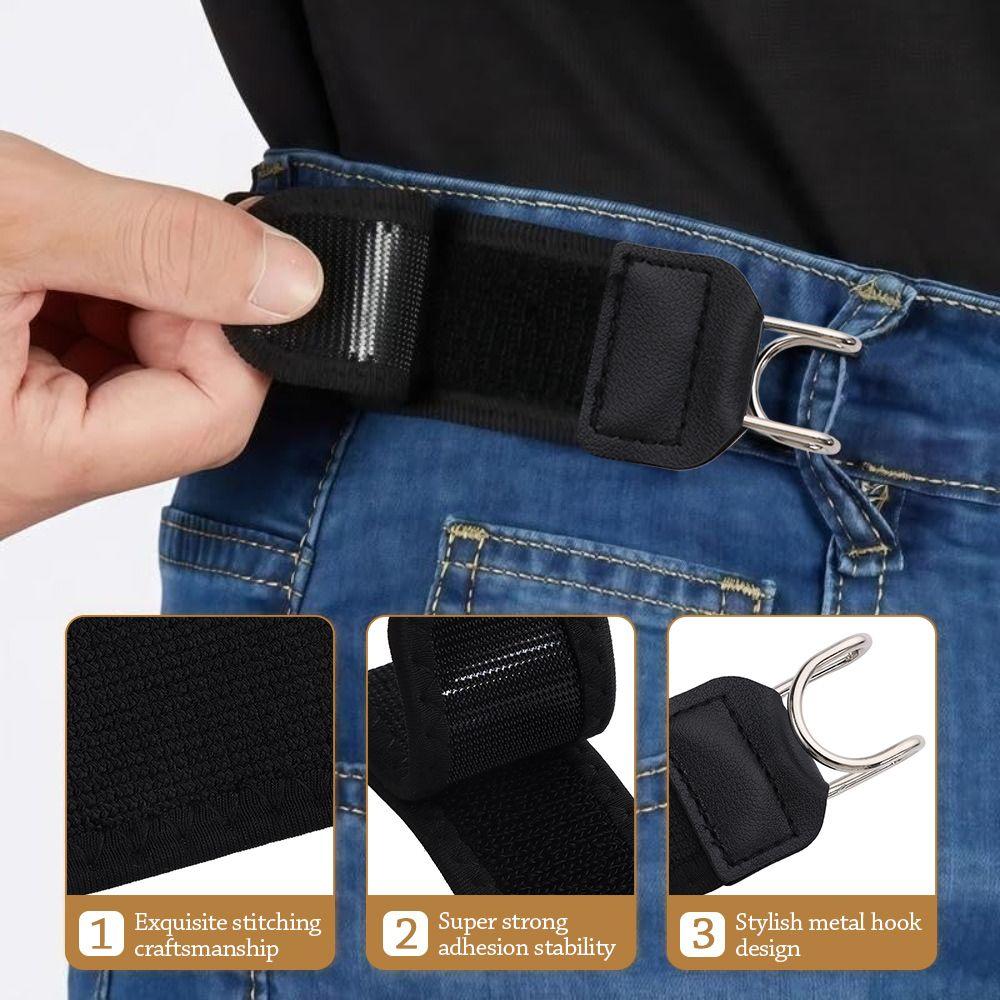 Prezenty Unisex Pasek bez klamry Haczyk do paska Klamra do talii Wygodny elastyczny pasek do talii Regulowany metalowy haczyk