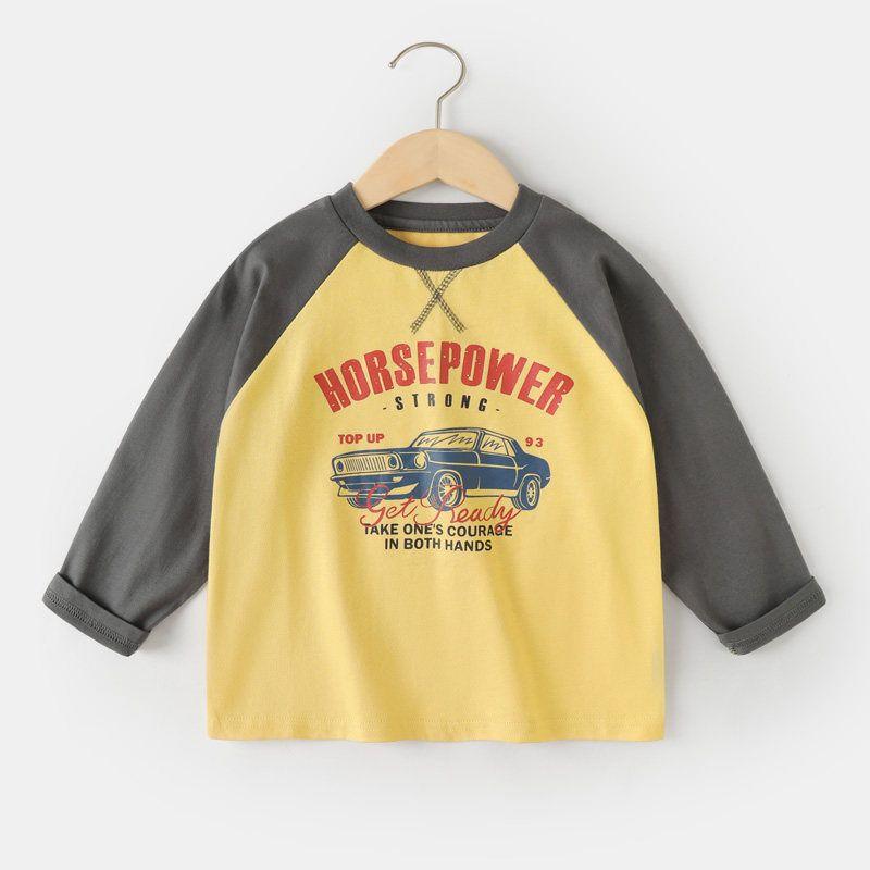 Boys' Pure Cotton Long-Sleeve T-Shirt, Spring and Autumn Style, Children's Clothing, Baby Base Shirt, Top, Autumn Shirt, 1-3 Years Old, Stylish