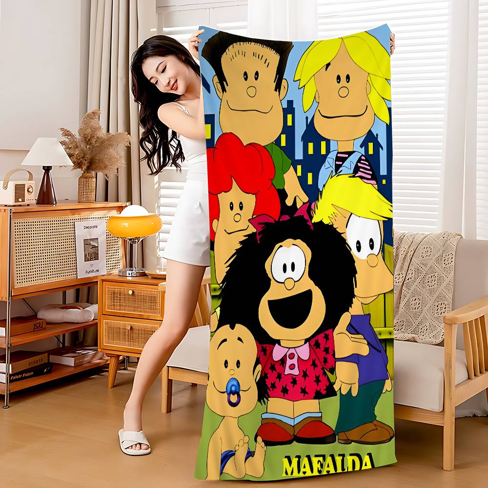 Cute Cartoon M-Mafalda Bath Towel Microfiber Soft Water Absorbing Breathable For Girl Kids Decorative Cartoon Beach Towel