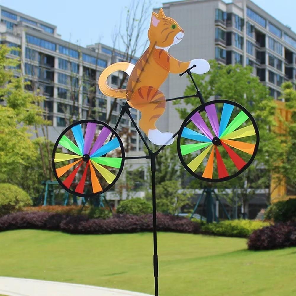 Cartoon Modelling Animal Riding Windmill Three-dimensional Cartoon Garden Yard Decoration  Outdoor