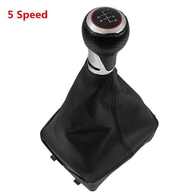 5/6 Speed Car Gear Shift Knob With Gaitor Boot Cover For Volkswagen VW Polo 9N 9N2 2002 2003 2004 2005 2006 2007 2008 2009